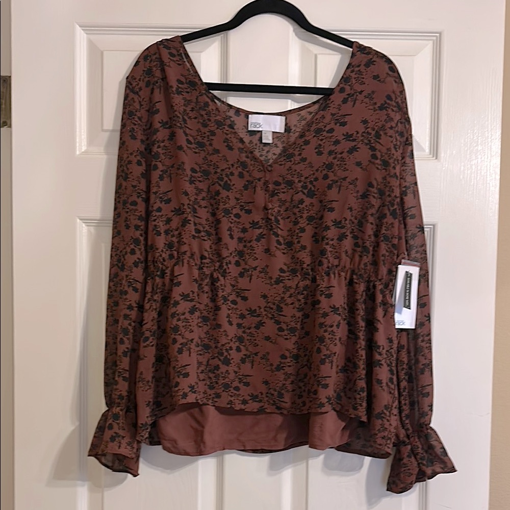 Floral Brown Blouse